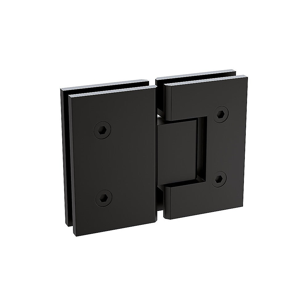 90x100cm Double Door Corner Shower Screen with Channels and Brass Hinges - Black