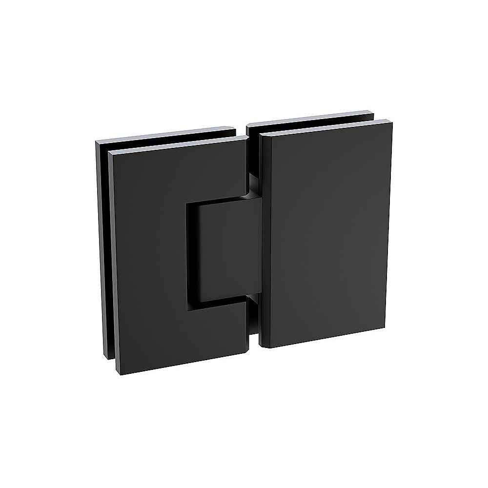 90x100cm Double Door Corner Shower Screen with Channels and Brass Hinges - Black
