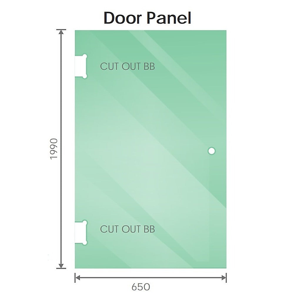90x110cm Double Door Corner Shower Screen with Channels and Brass Hinges - Black