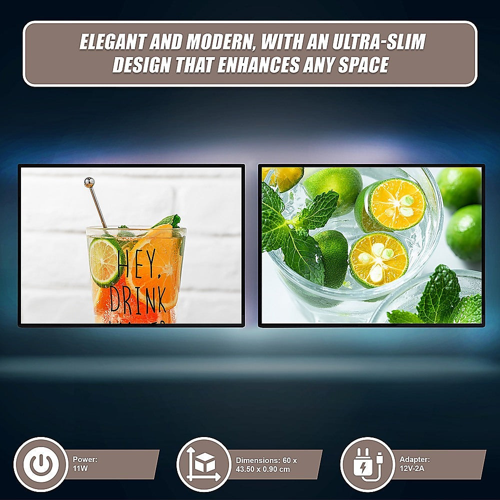 A2 LED Slim Advertising Lightbox Sign Wall-Mounted Poster Board Menu Frame