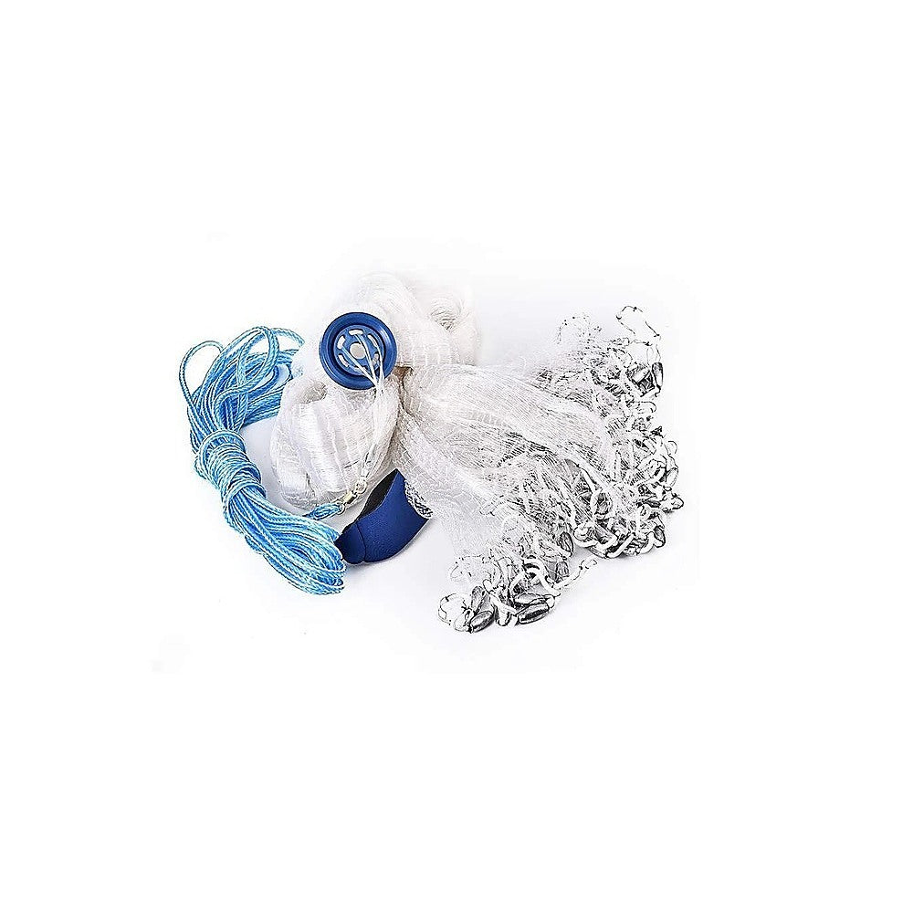 3m Nylon Fishing Cast Net – Quick Throw Mesh with Chain Weights & Drawstring