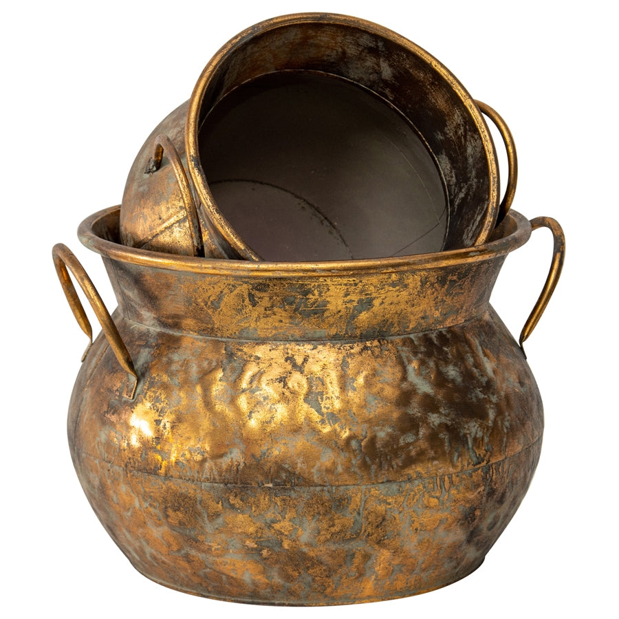 Set 2 Antique Lustre Pots 37cm