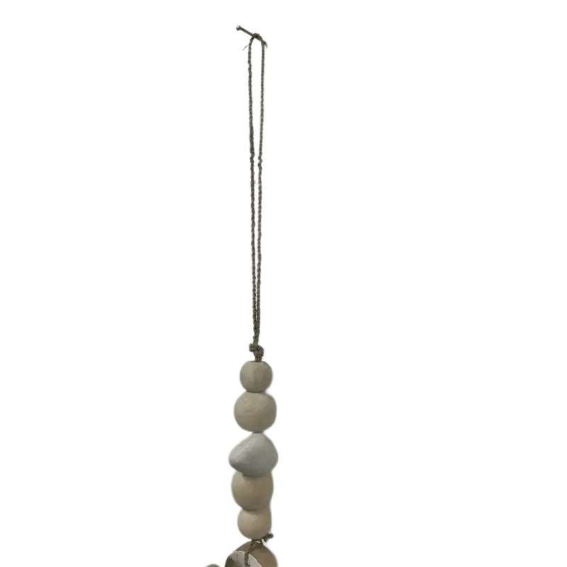 White Flowers W Beads + Tassel Mobile 90cm