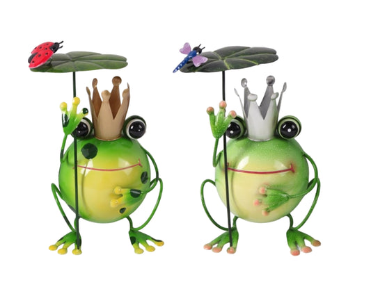 Set 2 Metal Frog Decor Assort 24cm