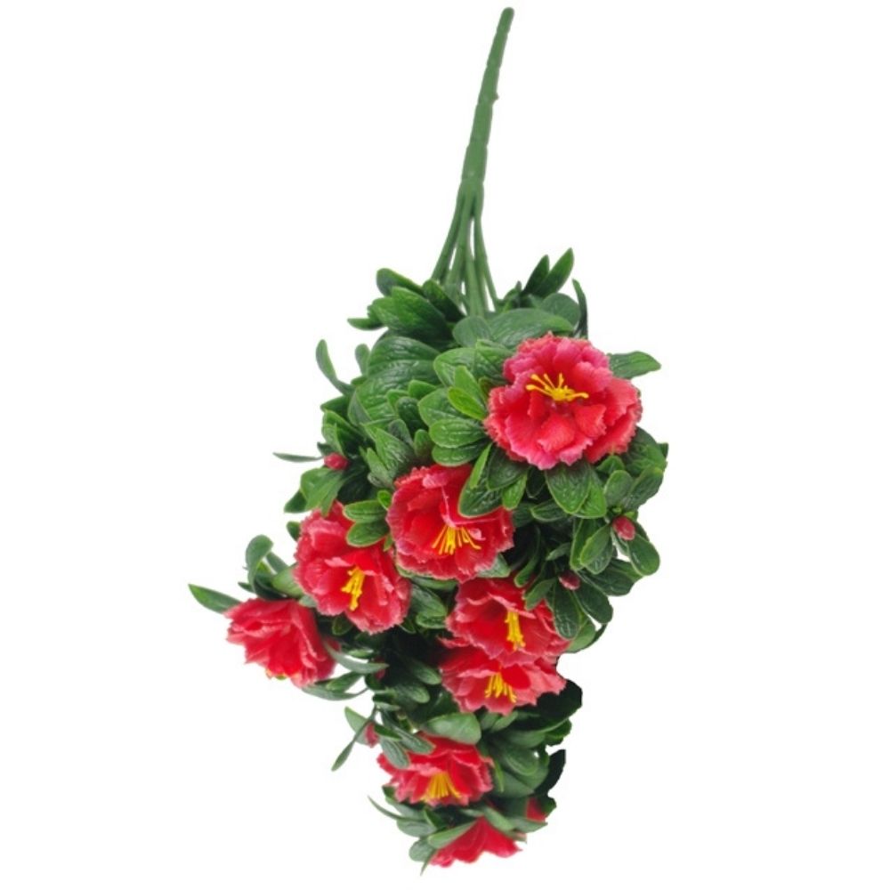 Premium Artificial Red Rose Bunch UV Resistant 45cm