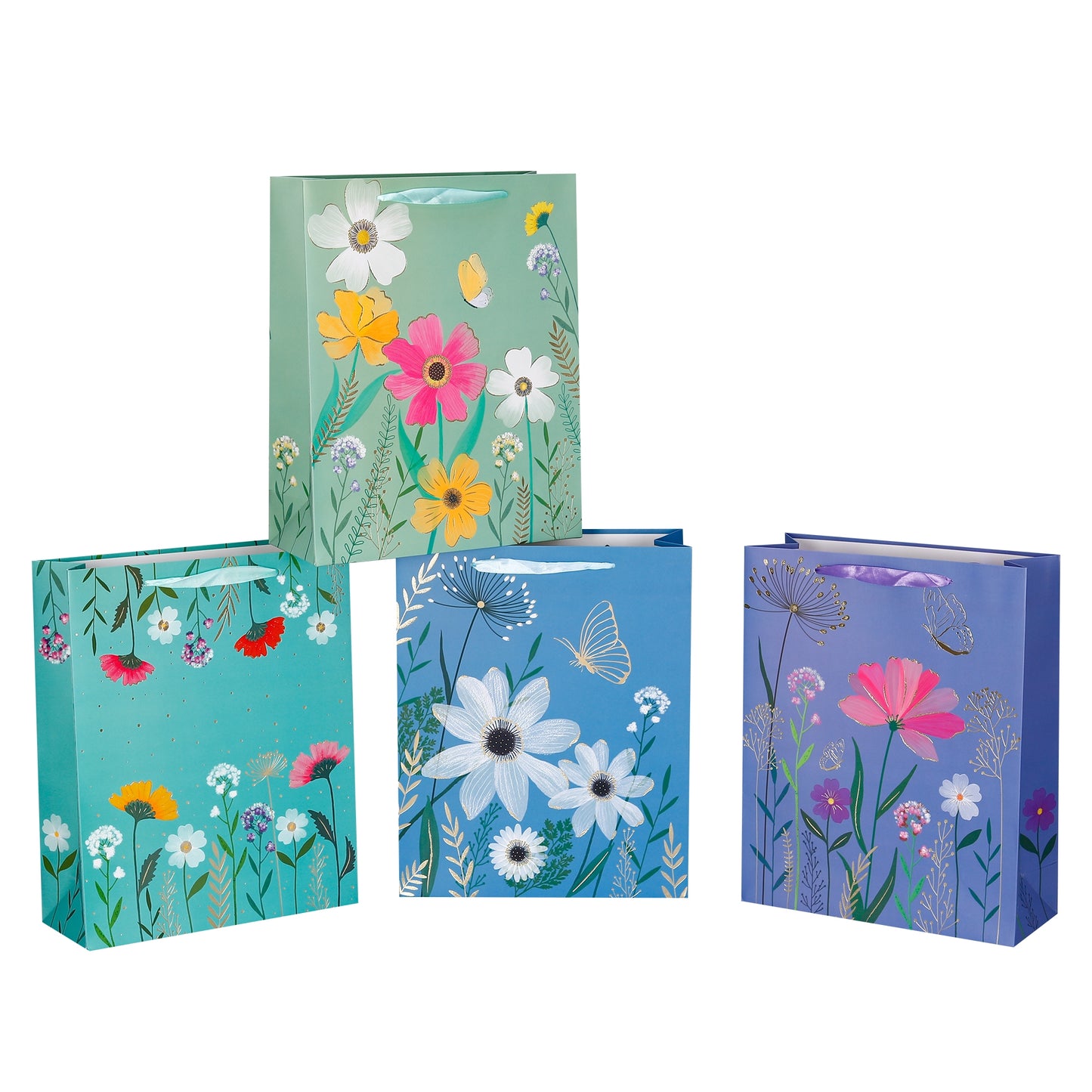 bulk 24 Medium Blossom Meadow Gift Bag Assort 23cm