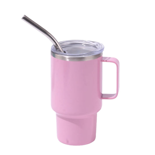 2PCS  3oz Pink Sublimation Mini Car Cup - 304 Stainless Steel Straw Beer Cup, Portable Insulated Whiskey Shot Glass, Perfect for On-the-Go Drinking