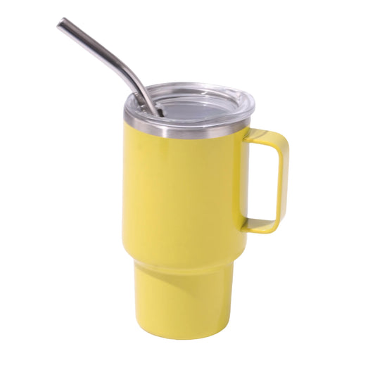 2PCS 3oz Yellow Sublimation Mini Car Cup - 304 Stainless Steel Straw Beer Cup, Portable Insulated Whiskey Shot Glass, Perfect for On-the-Go Drinking
