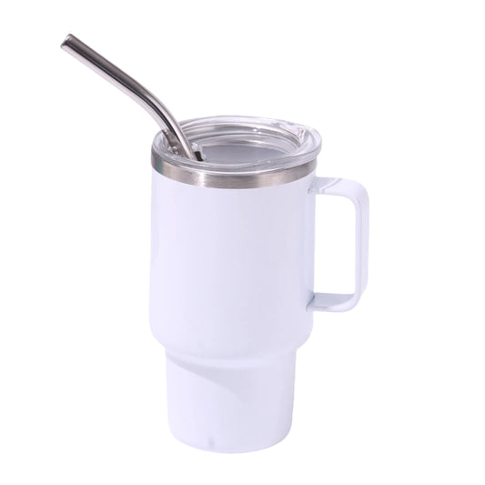 2PCS 3oz White Sublimation Mini Car Cup - 304 Stainless Steel Straw Beer Cup, Portable Insulated Whiskey Shot Glass, Perfect for On-the-Go Drinking