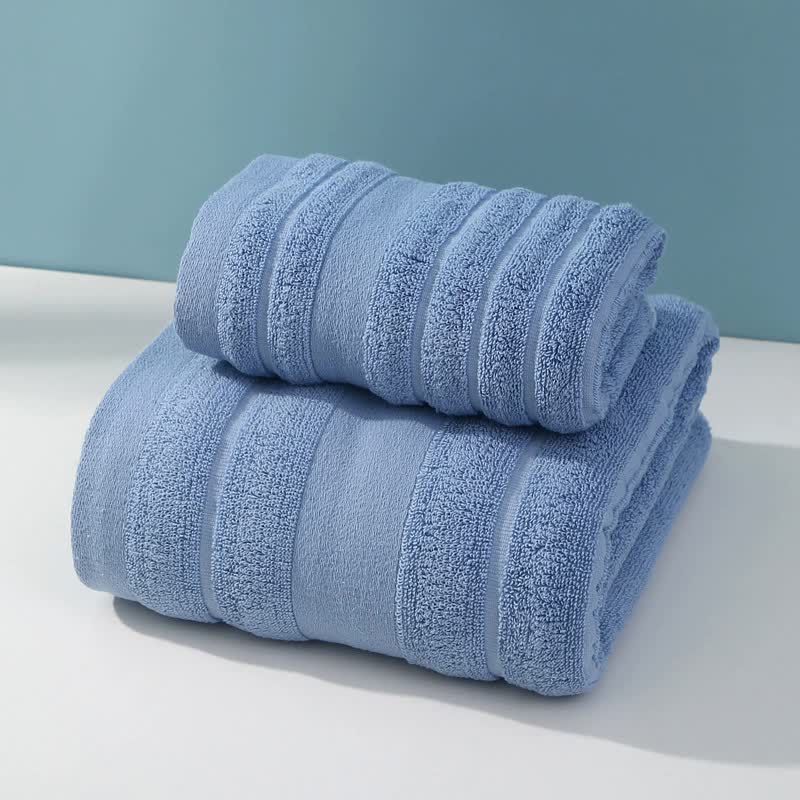 Blue Premium Soft Cotton Towels Set – Absorbent, Quick-Dry, Comfortable and Durable, Available in Multiple Colors