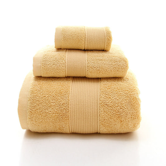 Curry Luxury 100% Cotton Towel Set - 3-Piece Combed Cotton Bath Towel Set