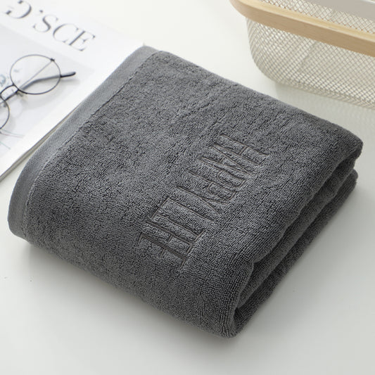Dark Gray Soft Cotton Bath Towel - 70x140cm, Quick Dry, Super Absorbent