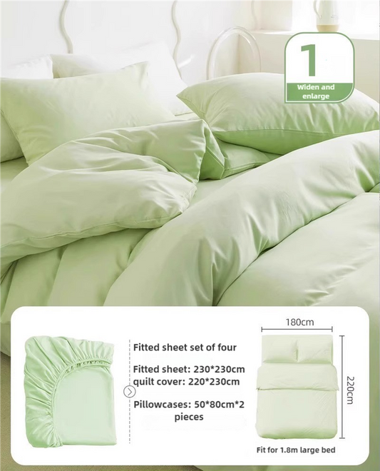 4 Packaging Green Disposable Travel Bedding Set - Waterproof & Clean, Soft Non-Woven Fabric, 4 Pieces Set for Twin Beds