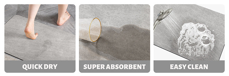 Black and white geometric pattern Quick-Dry Absorbent Non-Slip Bath Rug for Bathroom, Kitchen & Entryway 60x90cm