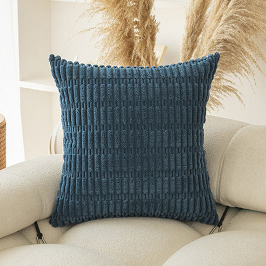 Blue Set of 2 Corduroy Style Throw Pillow Covers - Machine Washable 50*50CM