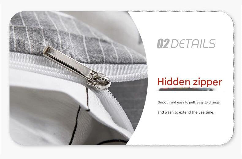 Geometric Print Duvet Cover - 3 Piece Grey Ombre Bedding Set Quilt cover 230x230cm-Pillow cover 51x76cm