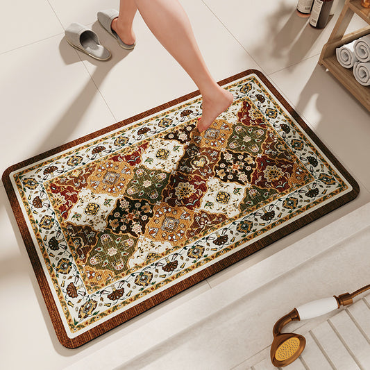 Non-Slip Diatomaceous Earth Bath Mat - Quick-Dry, Durable Toilet Rug 50x80cm