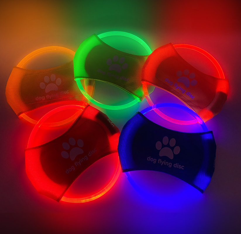 Green LED Light Up Dog Frisbee - Rechargeable & Durable Pet Toy