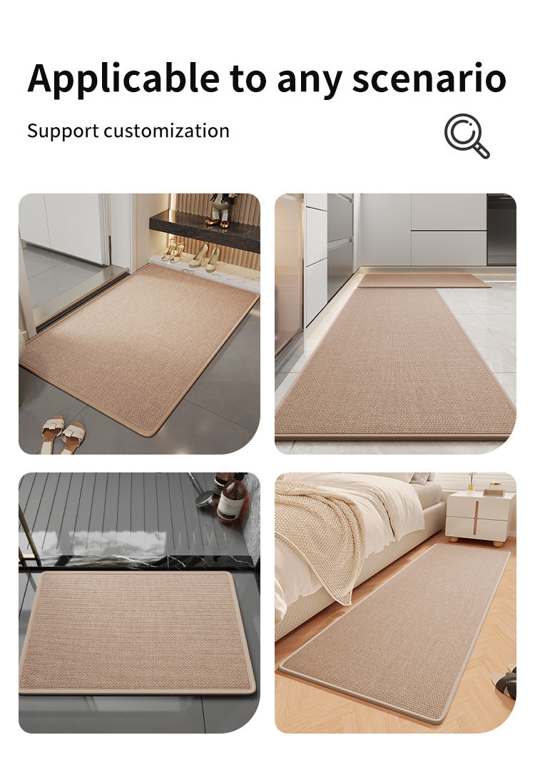 Grey Quick Dry Bathroom Rug - Non-Slip PVC Foam, Super Absorbent, 40x60cm