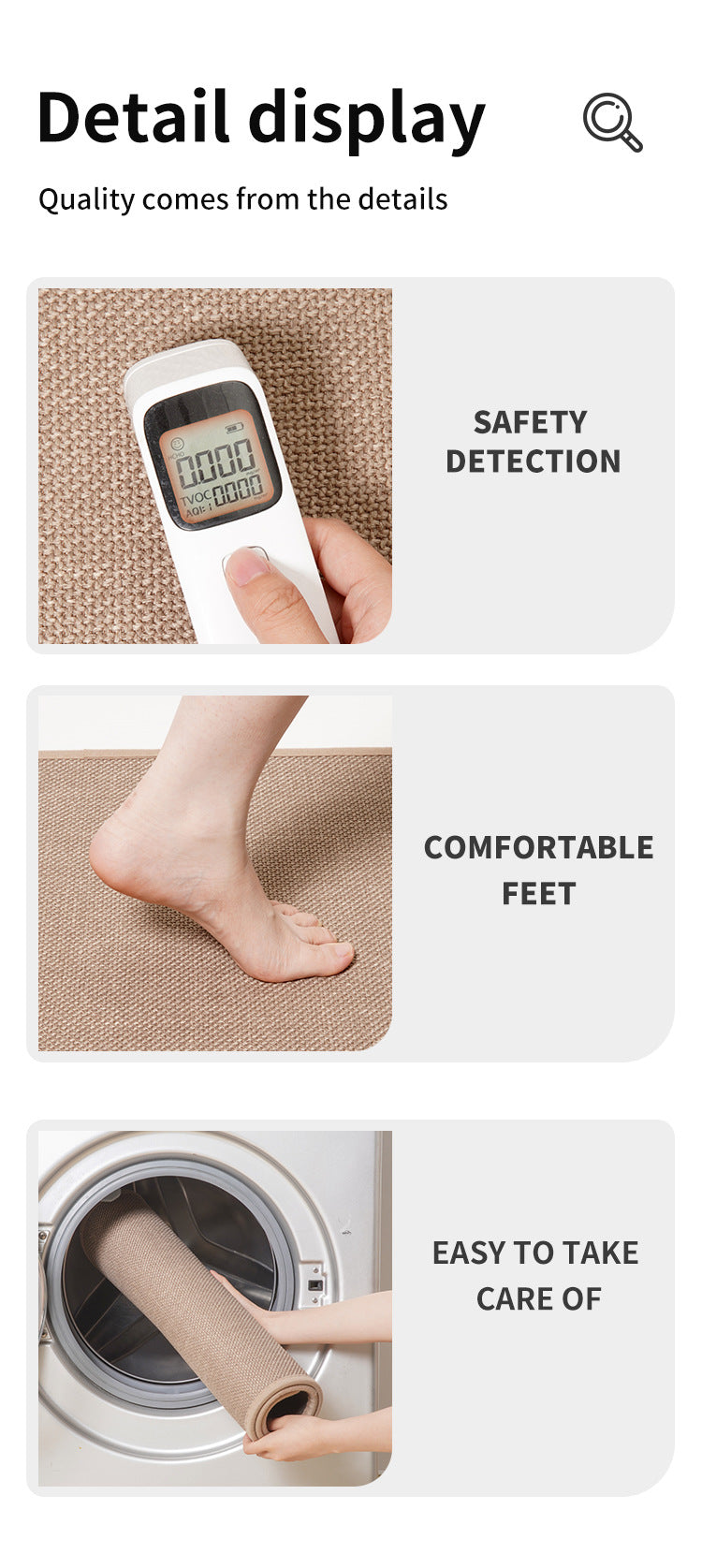 Red Quick Dry Bathroom Rug - Non-Slip PVC Foam, Super Absorbent, 50x80cm