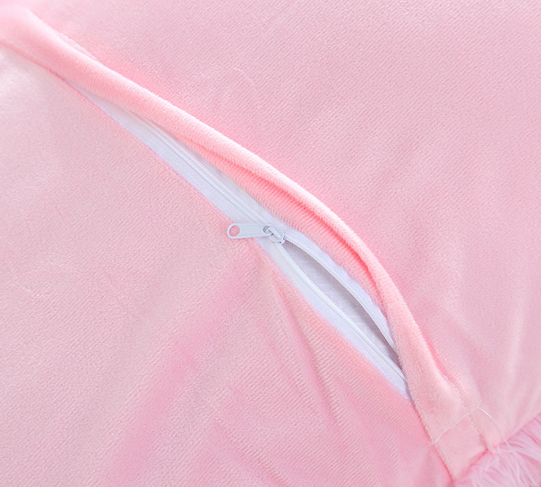 Dark Pink Faux Fur Pillowcase Set - Crystal Velvet Plush Throw Pillow Covers, Bedding Accent (50x70cm, Pair)