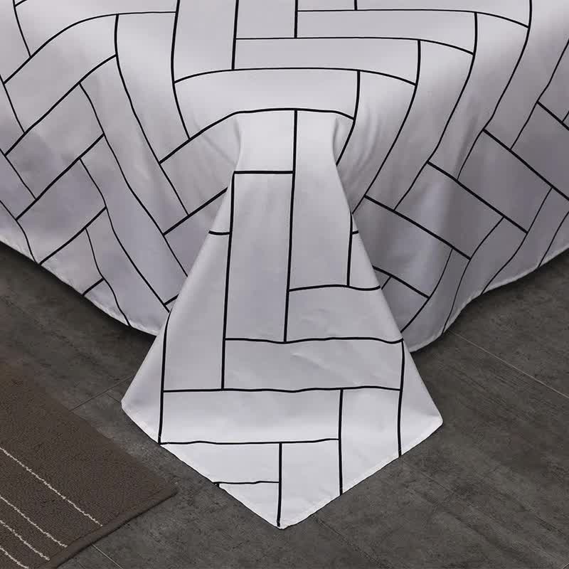 Black and White Cow Pattern 3-Piece Polyester Duvet Cover Set with 2 Pcs Pillowcases - Elegant Bedding, Machine Washable, 173x230cm Duvet + 51x76cm Pillowcases