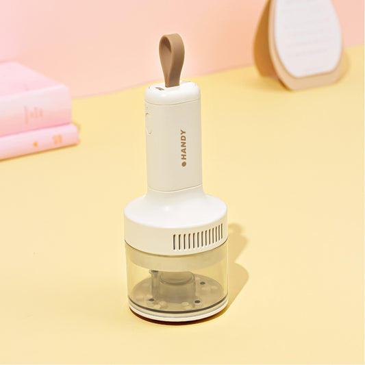 Beige Portable Wireless Car Vacuum Cleaner - USB Rechargeable, High Suction, Compact Design for Home & Keyboard Cleaning