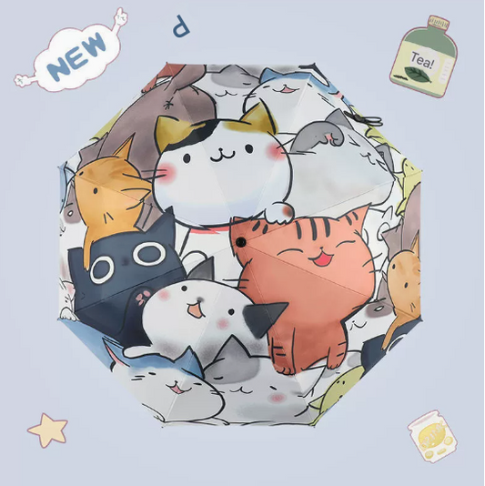 Many Cats Cute Cartoon Umbrella - Sun/Rain Umbrella