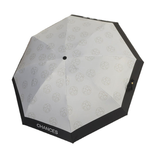 Camellia Mini 5-Fold Umbrella - Portable, Anti-UV, Black Glue Coating