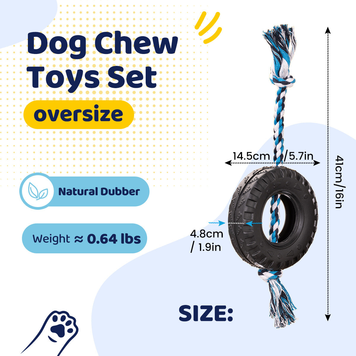 Green Interactive Tire Rope Dog Toy - Heavy Duty Chew Toy for Dental Health & Play