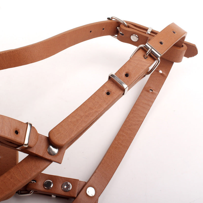 Brown Metal Basket Dog Muzzle - Anti-Bite & Anti-Barking - L