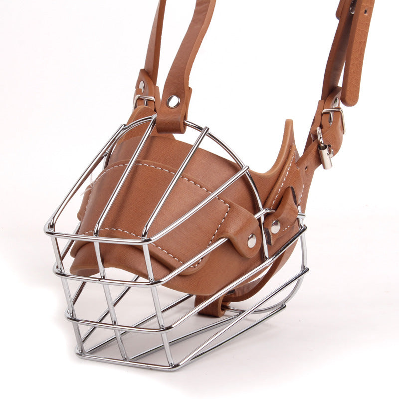 Brown Metal Basket Dog Muzzle - Anti-Bite & Anti-Barking - XL