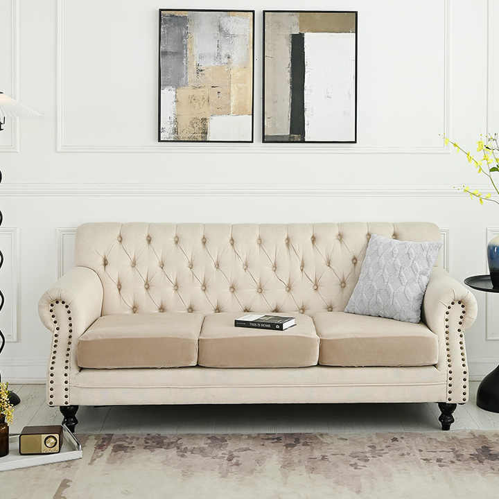 2 Pcs Navy Blue Elegant Polyester Sofa Cover - Full Protection Against Cat Scratches & Wear