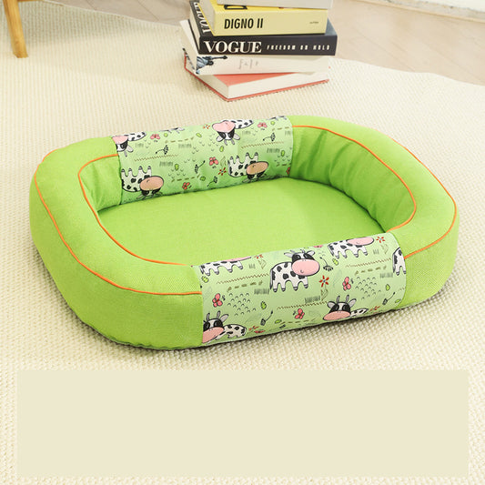 Size S Green Cozy Pet Bed for Small Dogs and Cats - Durable & Chew-Resistant Nest for All Seasons