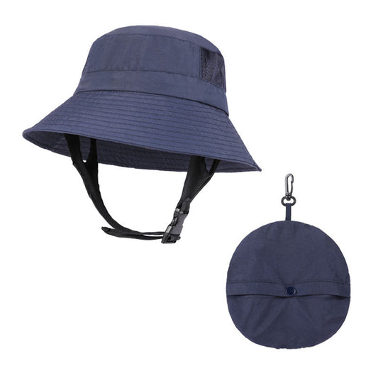 Dark Blue UV50+ Sun Protection Bucket Hat - Waterproof, Quick-Dry, Foldable Outdoor Fishing Hat for Men and Women