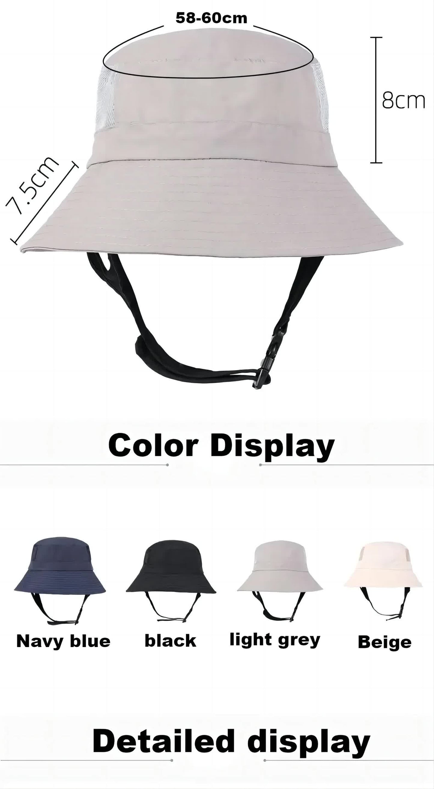 Dark Blue UV50+ Sun Protection Bucket Hat - Waterproof, Quick-Dry, Foldable Outdoor Fishing Hat for Men and Women