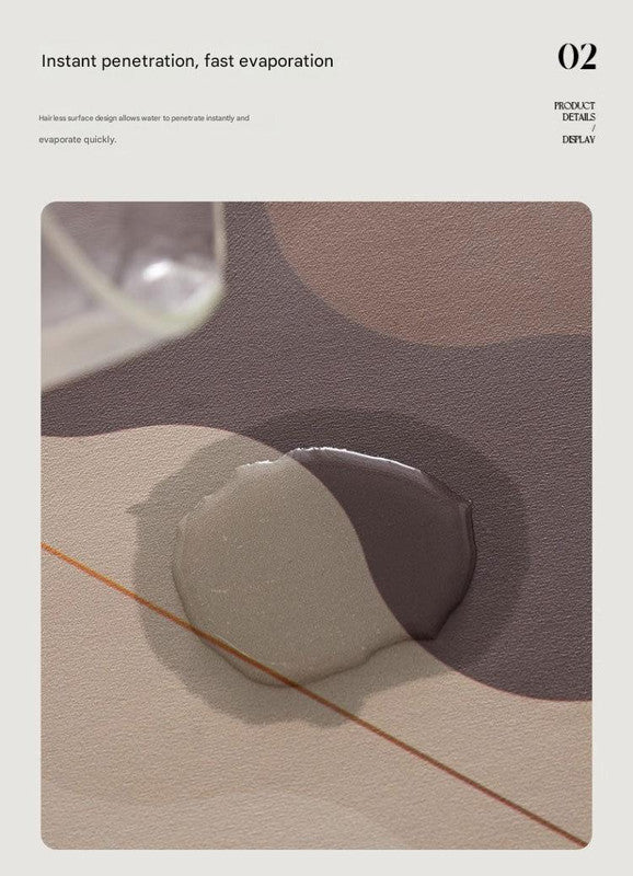 2 Pcs Style 6 Grey and Green Puppy pattern Cartoon Pet Feeding Mat for Cats & Dogs - Absorbent Diatom Mud Splash-Proof Mat, Easy to Clean