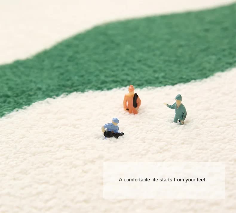 2 Pcs Light Green And White Foot-Shaped Plush Bath Mat - Non-Slip Absorbent Bathroom Rug for Bedroom and Doorway (50x80cm)