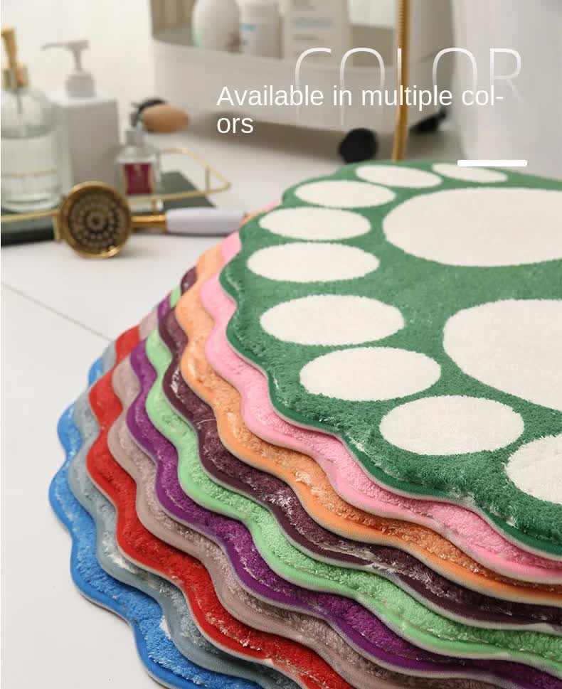 2 Pcs Purple And White Foot-Shaped Plush Bath Mat - Non-Slip Absorbent Bathroom Rug for Bedroom and Doorway (50x80cm)