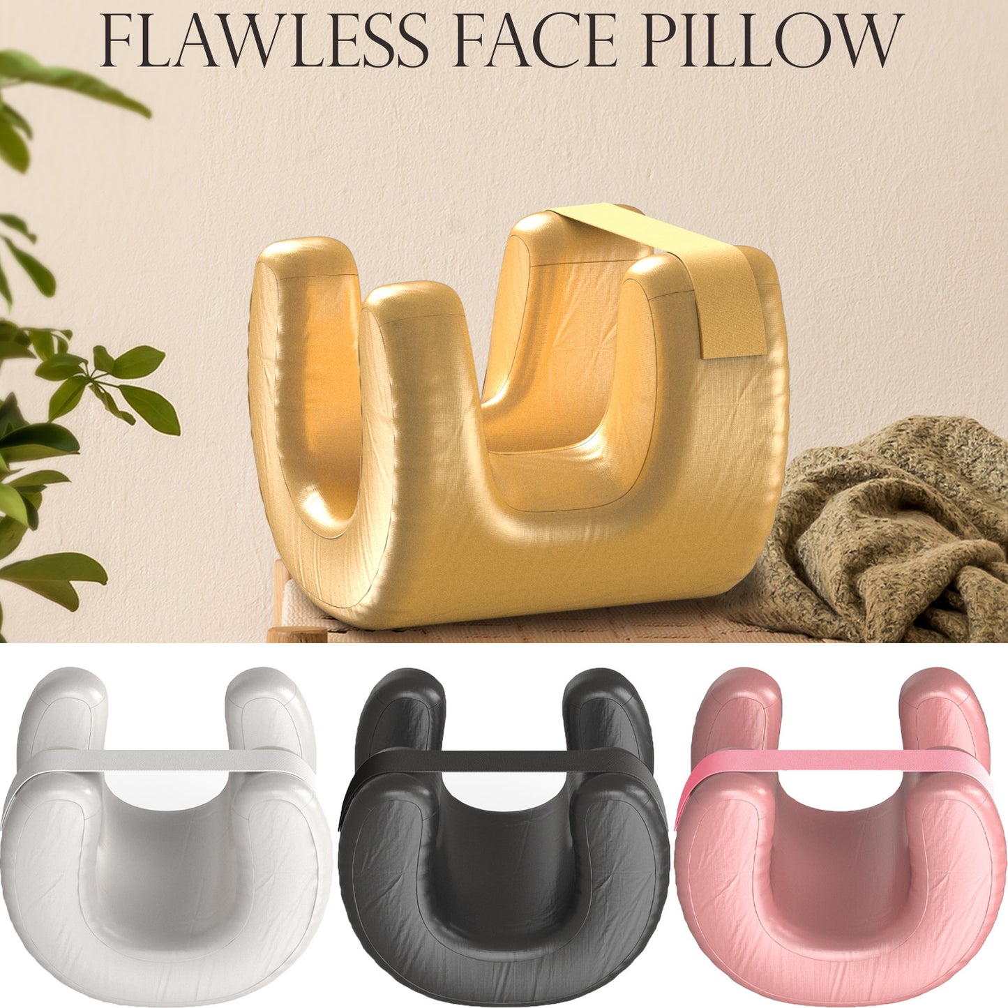 Black Beauty Sleep Pillow - Contoured Memory Foam Pillow for Face & Neck Support