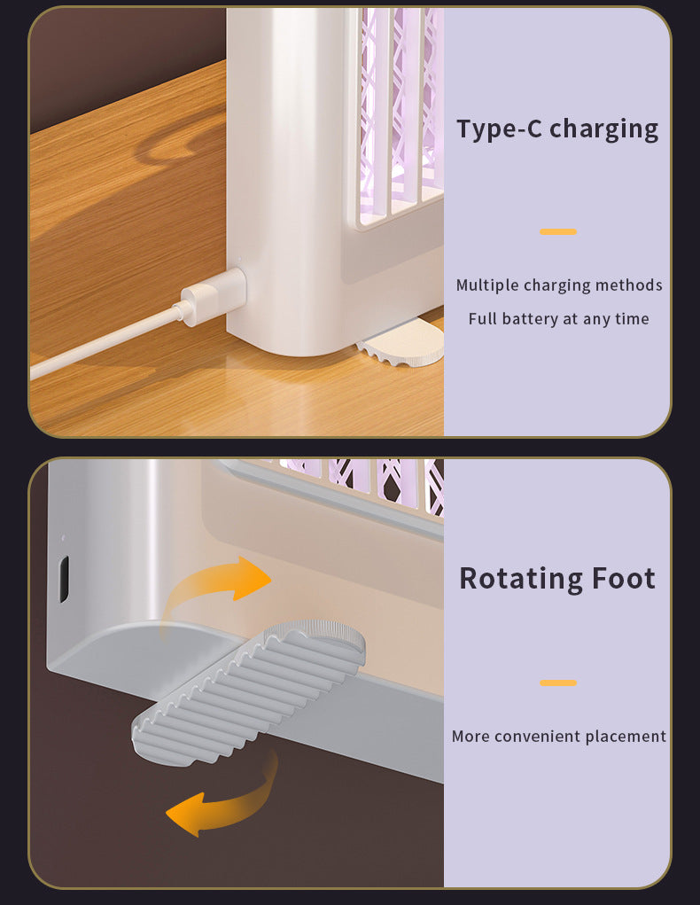 Black USB Wall-Mounted Mosquito Trap - UV Light Automatic Insect Zapper for Home and Dorm