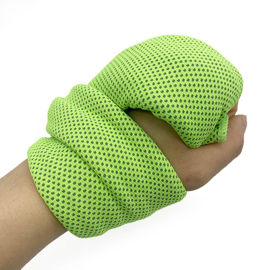 Green 4-Piece Portable Cooling Towel Set - Quick-Dry Ice-Cool Towel for Sports, Travel, and Heat Relief