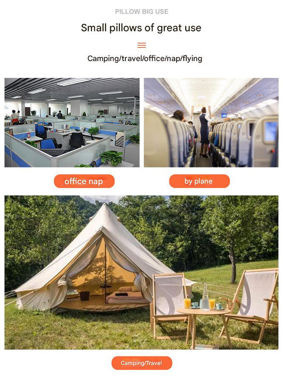 Inflatable Camping Pillow - Lightweight 46x32x12cm Travel Pillow 180g in Green