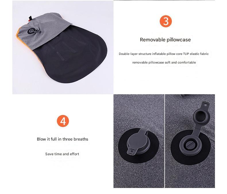 Inflatable Camping Pillow - Lightweight 46x32x12cm Travel Pillow 180g in Green