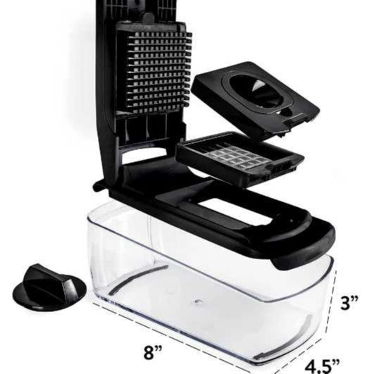 18-Piece Multi-Function Vegetable Chopper, Rotary Grater, Spiralizer and Slicer for Home Kitchen (Black and white)