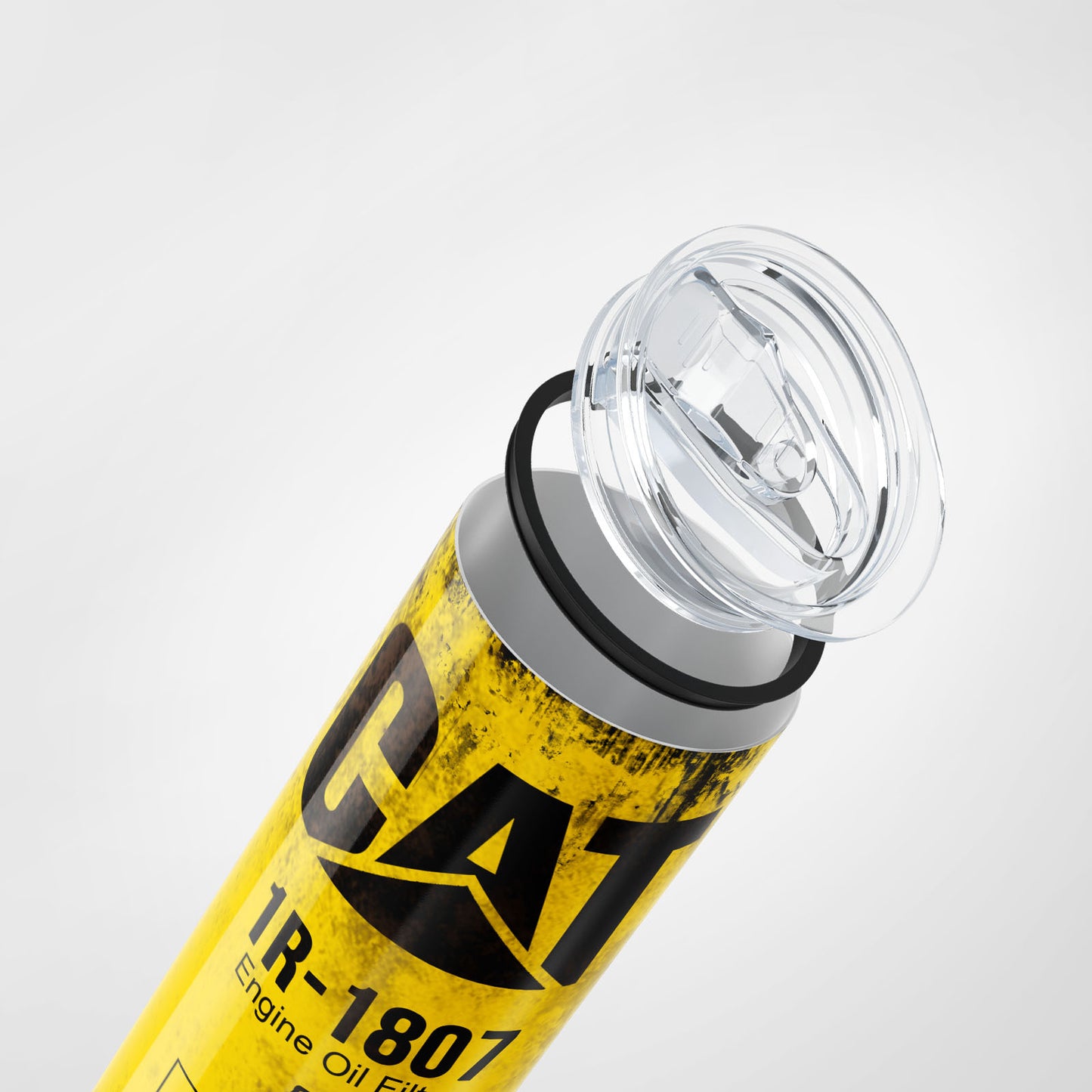 Yellow Skinny Tumbler (591ml) - Fun CAT Oil Filter Replica for Construction Fans