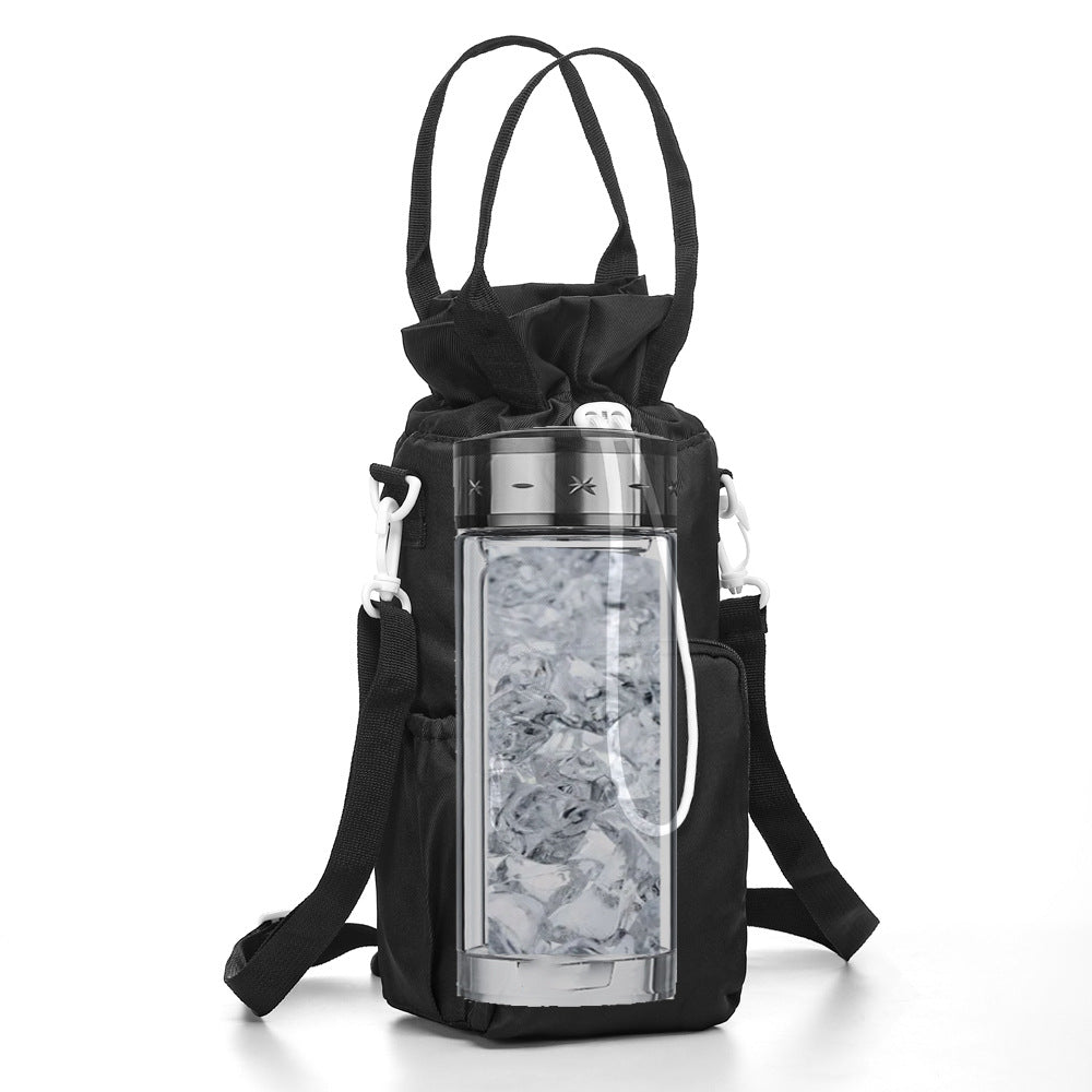 Green Insulated Tumbler Carrier Bag - Crossbody Water Bottle Holder with Pockets & Adjustable Strap for Large Cups (Note: cup not included)