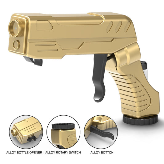 Gold Champagne & Beer Spray Gun - Ultimate Party Starter & Drink Dispenser with Bottle Opener