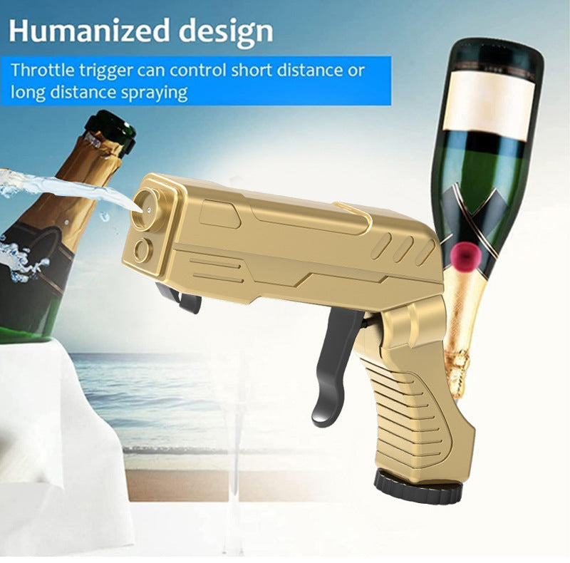 Gold Champagne & Beer Spray Gun - Ultimate Party Starter & Drink Dispenser with Bottle Opener