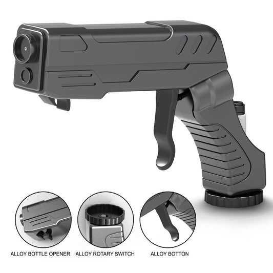 Black Champagne & Beer Spray Gun - Ultimate Party Starter & Drink Dispenser with Bottle Opener